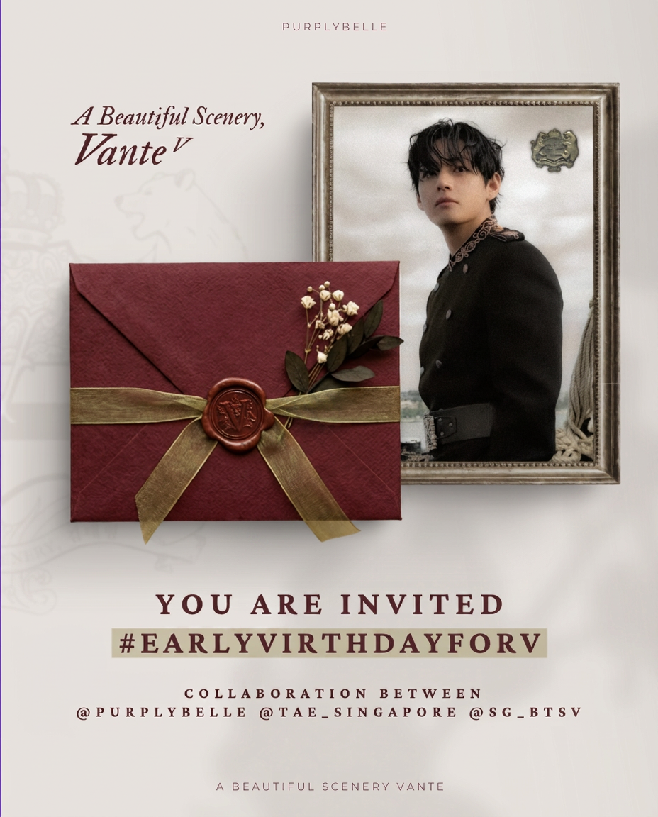 A Beautiful Scenery Vante V invitation poster — You Are Invited, #EarlyVirthdayForV